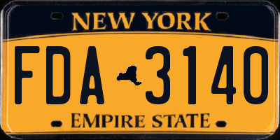 NY license plate FDA3140