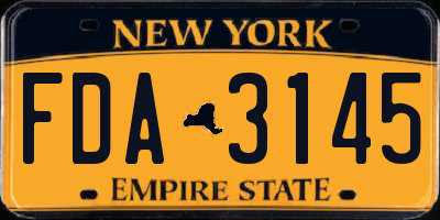 NY license plate FDA3145