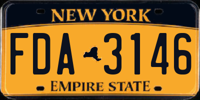 NY license plate FDA3146