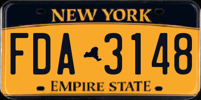 NY license plate FDA3148