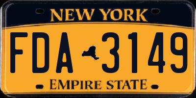 NY license plate FDA3149