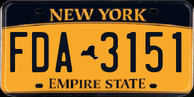 NY license plate FDA3151