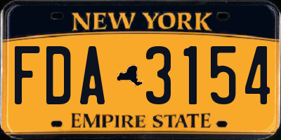 NY license plate FDA3154