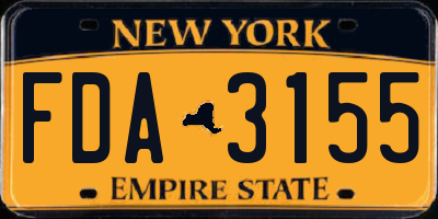 NY license plate FDA3155