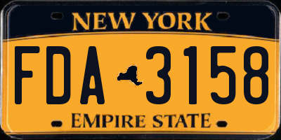NY license plate FDA3158