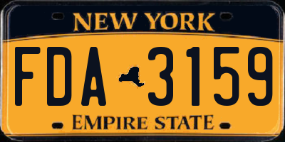 NY license plate FDA3159