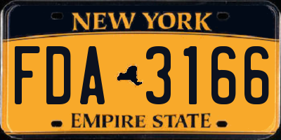 NY license plate FDA3166
