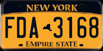 NY license plate FDA3168