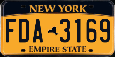 NY license plate FDA3169