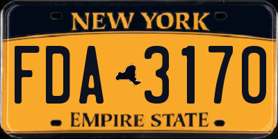 NY license plate FDA3170