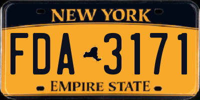NY license plate FDA3171