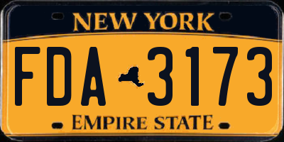 NY license plate FDA3173