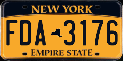 NY license plate FDA3176