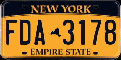 NY license plate FDA3178