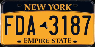 NY license plate FDA3187