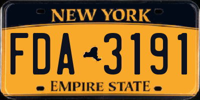 NY license plate FDA3191