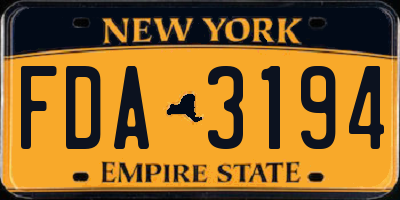 NY license plate FDA3194