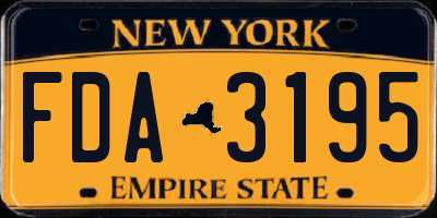 NY license plate FDA3195