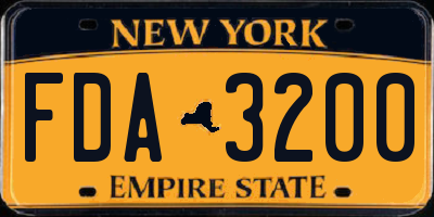NY license plate FDA3200