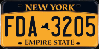 NY license plate FDA3205