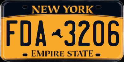NY license plate FDA3206