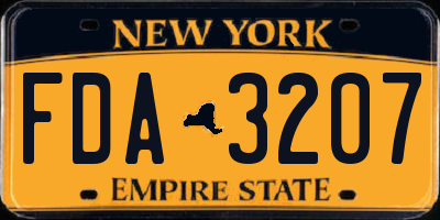 NY license plate FDA3207