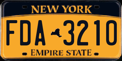NY license plate FDA3210