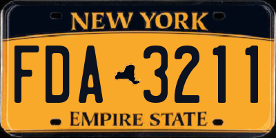 NY license plate FDA3211