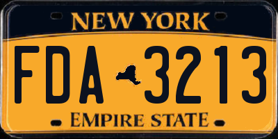 NY license plate FDA3213