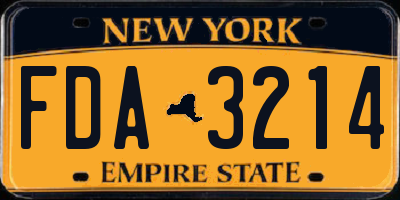 NY license plate FDA3214