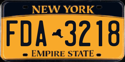 NY license plate FDA3218