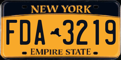 NY license plate FDA3219