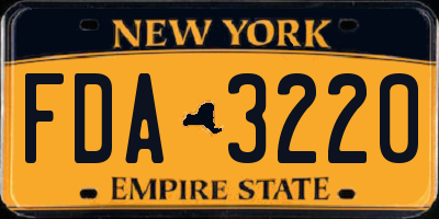 NY license plate FDA3220