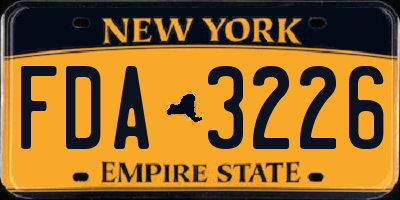 NY license plate FDA3226