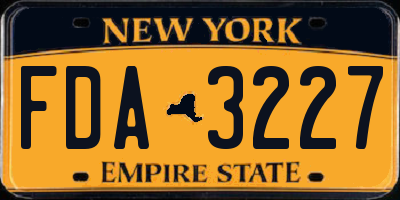 NY license plate FDA3227