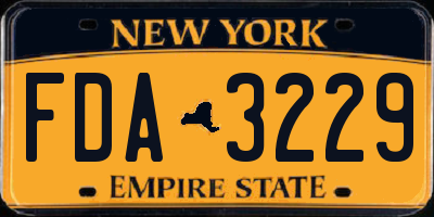 NY license plate FDA3229