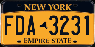 NY license plate FDA3231