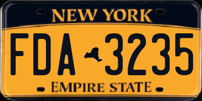 NY license plate FDA3235