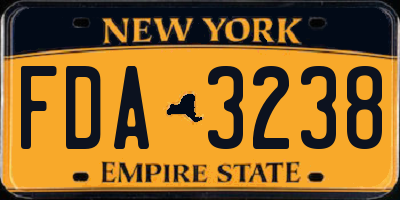 NY license plate FDA3238