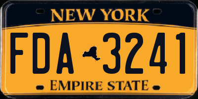 NY license plate FDA3241