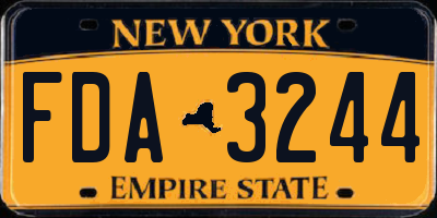 NY license plate FDA3244
