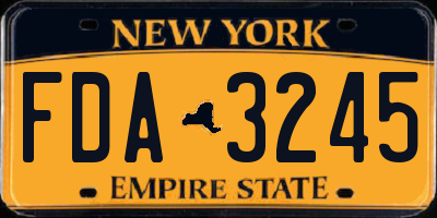 NY license plate FDA3245