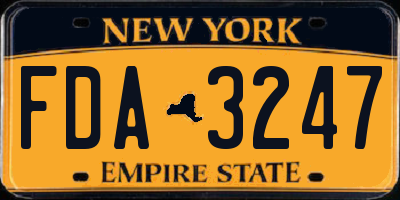 NY license plate FDA3247