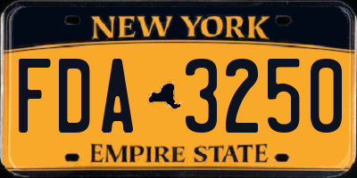 NY license plate FDA3250