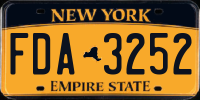 NY license plate FDA3252
