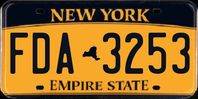 NY license plate FDA3253