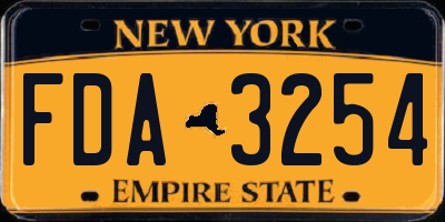 NY license plate FDA3254