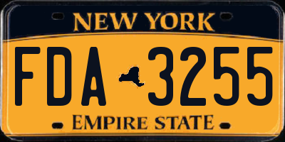 NY license plate FDA3255