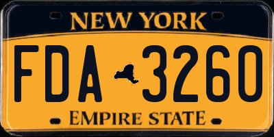 NY license plate FDA3260