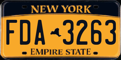 NY license plate FDA3263